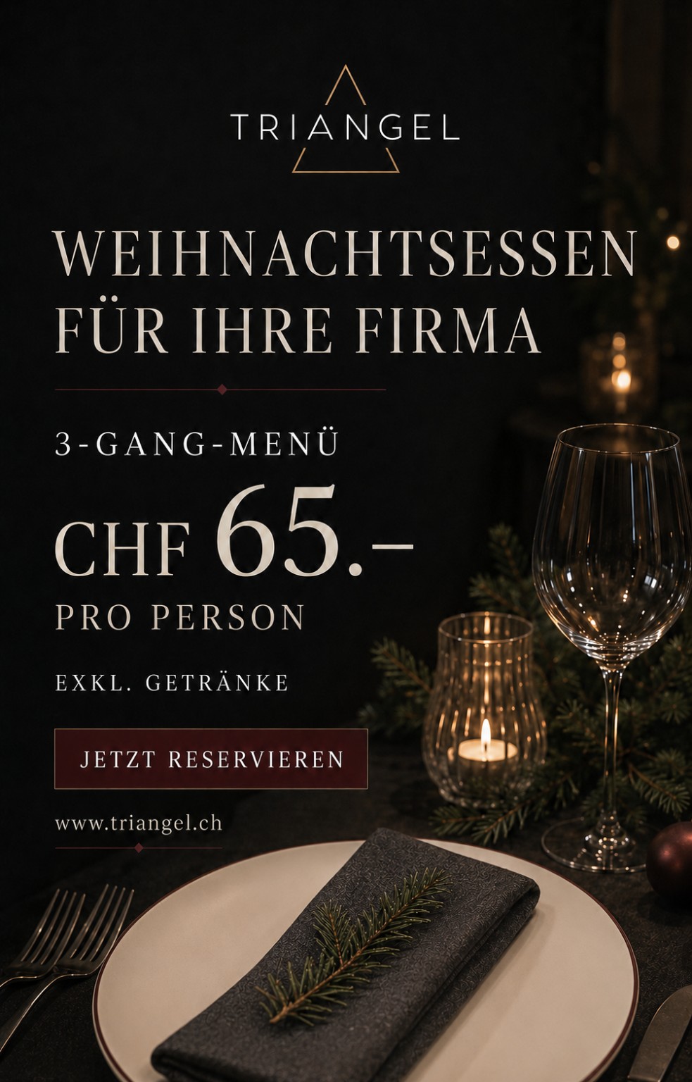 Weihnachtsessen für Firmen im Restaurant Triangel